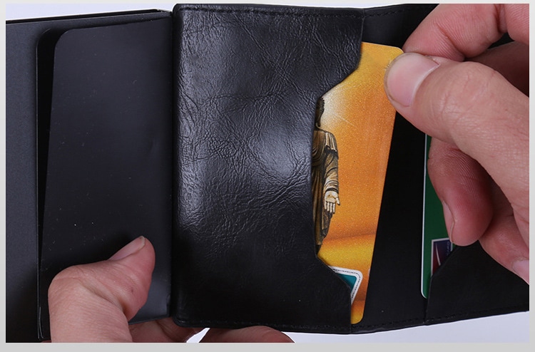 Geldbörse & Kartenhalter - Leder mit Druckknopf